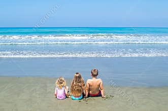 Kids looking at the sea