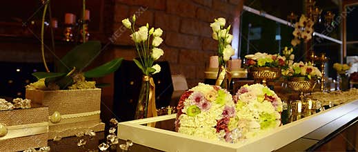 Wedding Decoration, Newlyweds Table Flowers, Love