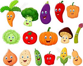 Cute vegetable cartoon character