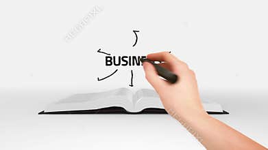 Book opening to show business brainstorm