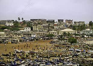 Beach and Market in Ghana