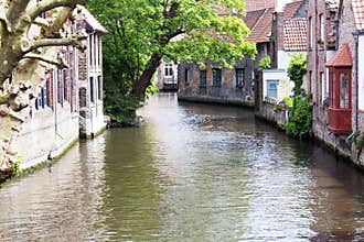 Belgian Bruges old houses on the canal