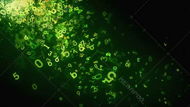 Random Numbers Green Falling