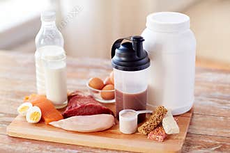 Close up of natural protein food and additive