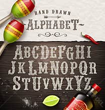 Hand drawn vintage alphabet