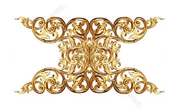 Ornament elements, vintage gold floral designs
