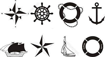Nautical vector & rasterized symbols
