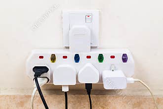 Convenient multiple electricity plugs attached to multi adapter