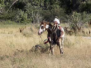 CASPER, WY__CIRCA Â JULY Â 2015__Soldiers and indians reenactment in Casper, Wy. circa July 2015