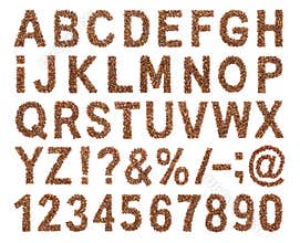 Font of coffee beans.