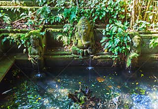 Temple Fountain in Monkey forest, Ubud, Bali