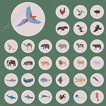 Set of animals triangle style