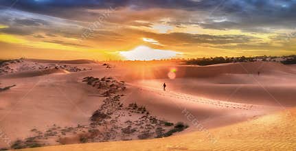 Sunset on the dunes of Mui Ne, Binh Thuan