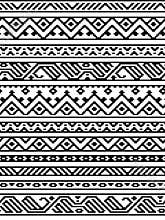 Black and white ethnic geometric aztec seamless borders pattern, vector