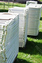 Chairs stacked