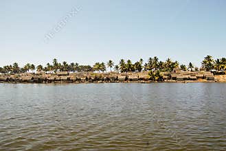 Small nice fisherman village at sunset