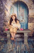 Girl and her puppy