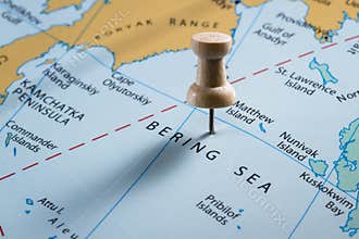 Bering Sea on a map