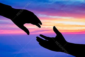 helping hand silhouette