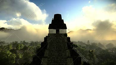 Ancient pyramid in the forest footage
