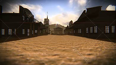 Small town of the Old West footage