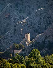 Old fort on mountain at Omis