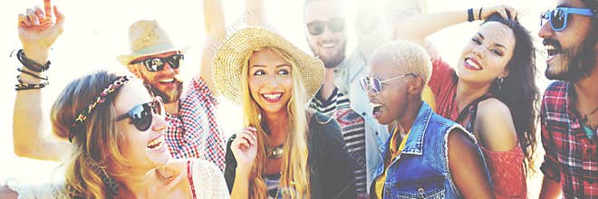 Teenagers Friends Beach Party Happiness Concept