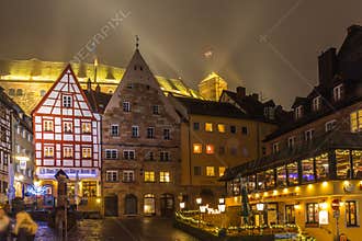Nuremberg- foggy night-old town