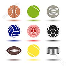 Icons balls, vector illustration.