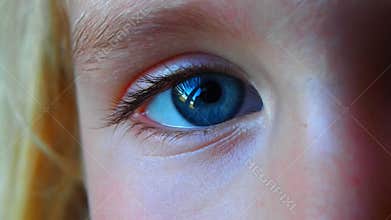 Blinking blue eye video