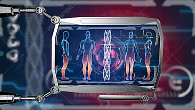 Futuristic HUD digital medical monitor. Medical concept future. HUD background