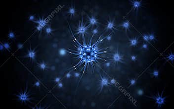 Brain impulses. Neuron system. Human anatomy. transferring pulses and generating information