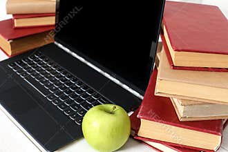 Books with laptop