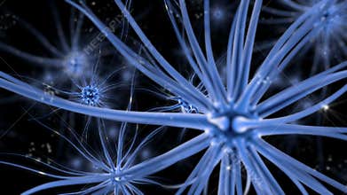 Brain impulses. Neuron system. Human anatomy. Brain work. transferring pulses and generating information.