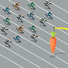 Massive lure mass insanity herd instinct business flat 3d vector