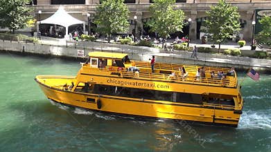 Water Taxi on Chicago River - City of Chicago