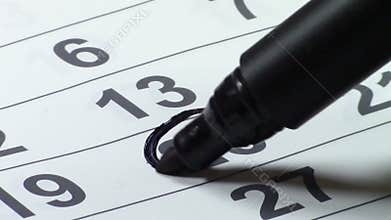 Marking the date on the calendar