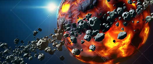 Dead hot lava planet and asteroid belt