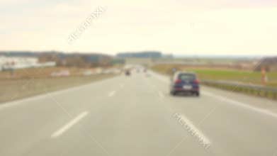 Driving on the highway, blurry