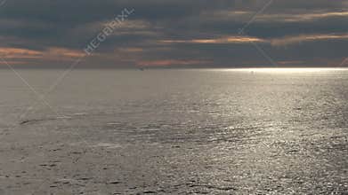 Pan Across Depoe Bay Oregon Near Sunset