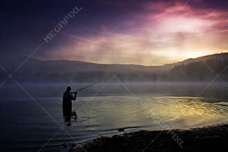 Fishing early in the morning