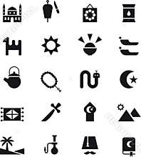 Arab culture icon set