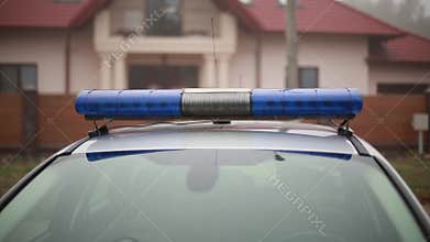 Police flashers close-up