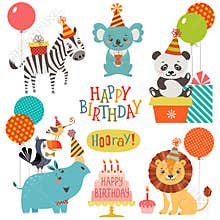 Cute animals birthday wishes