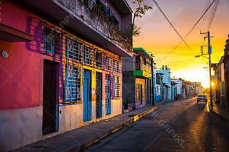 CAMAGUEY, CUBA - Street view of UNESCO heritage city centre