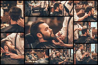 Barber at work.