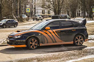 Tuned car on the street
