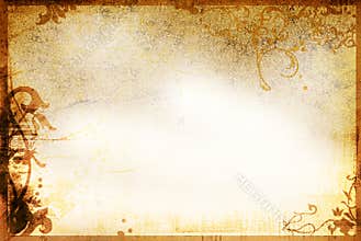 Floral style old paper textures frame