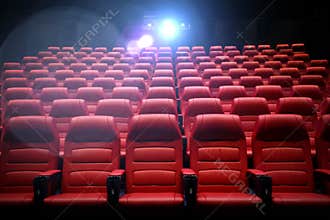 Movie theater empty auditorium with seats