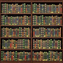 Bookshelf full of books background.